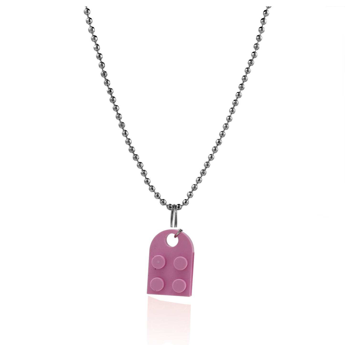 Couples Brick Heart Pendant Shaped Necklace for Friendship 2 Two Piece Jewelry Made with Lego Elements Valentine's Day Gift