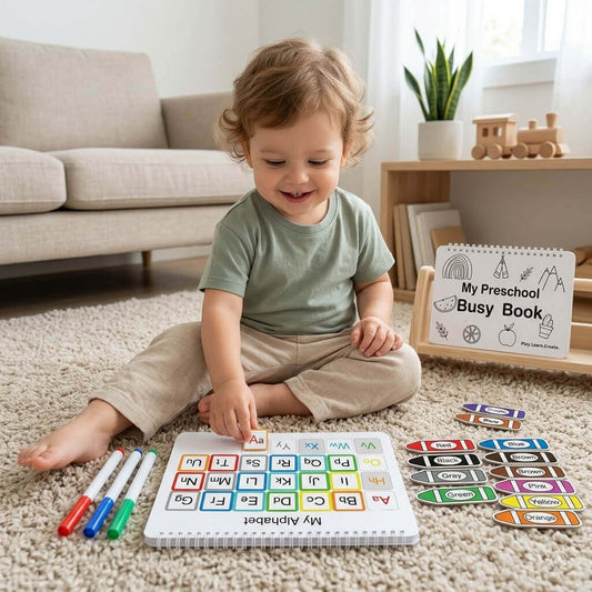 Montessori-Inspired 12-Pages Busy Book for Toddlers