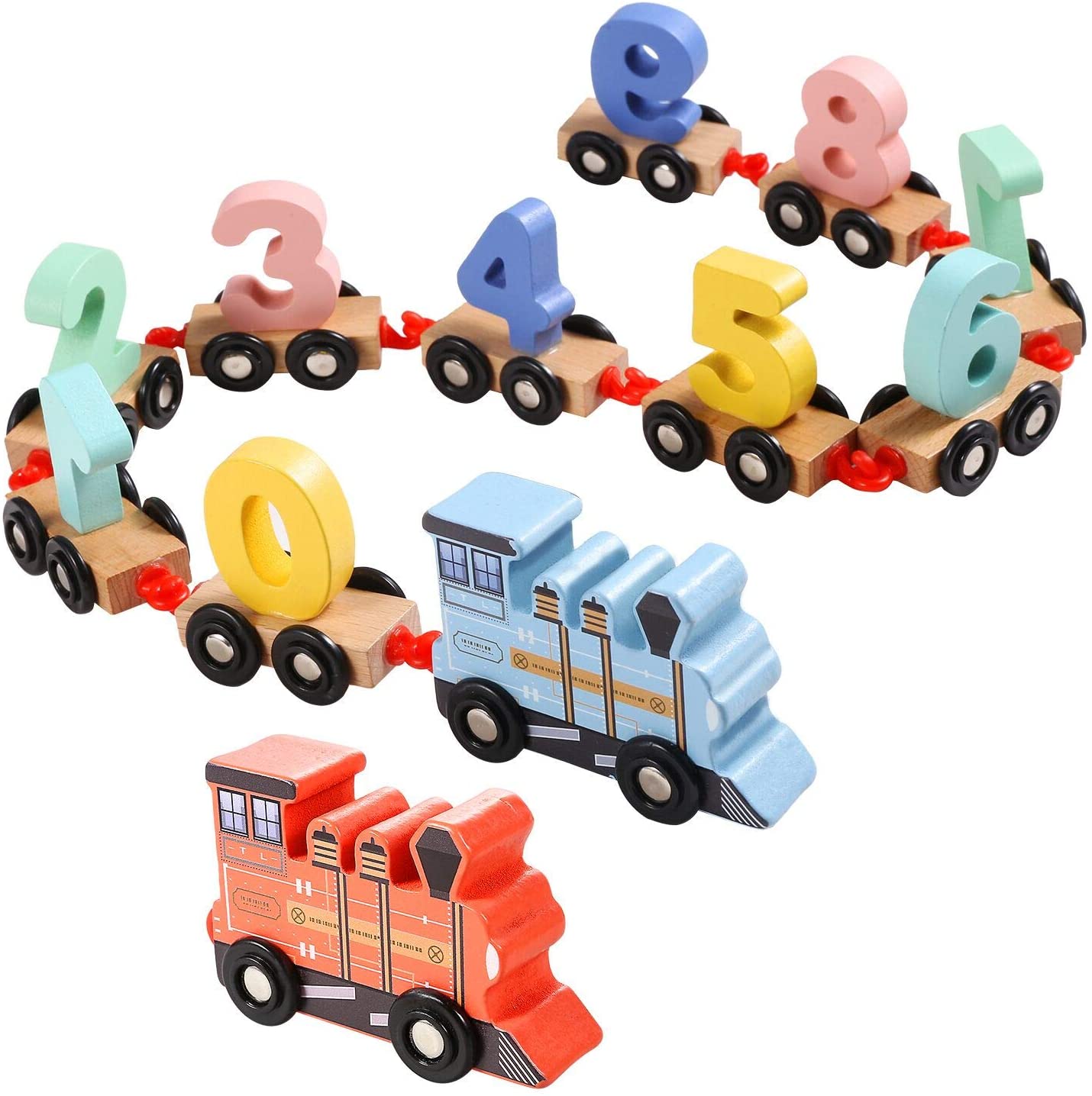 Woods™ - Wooden Magnetic Train | Learn the Alphabet and Numbers