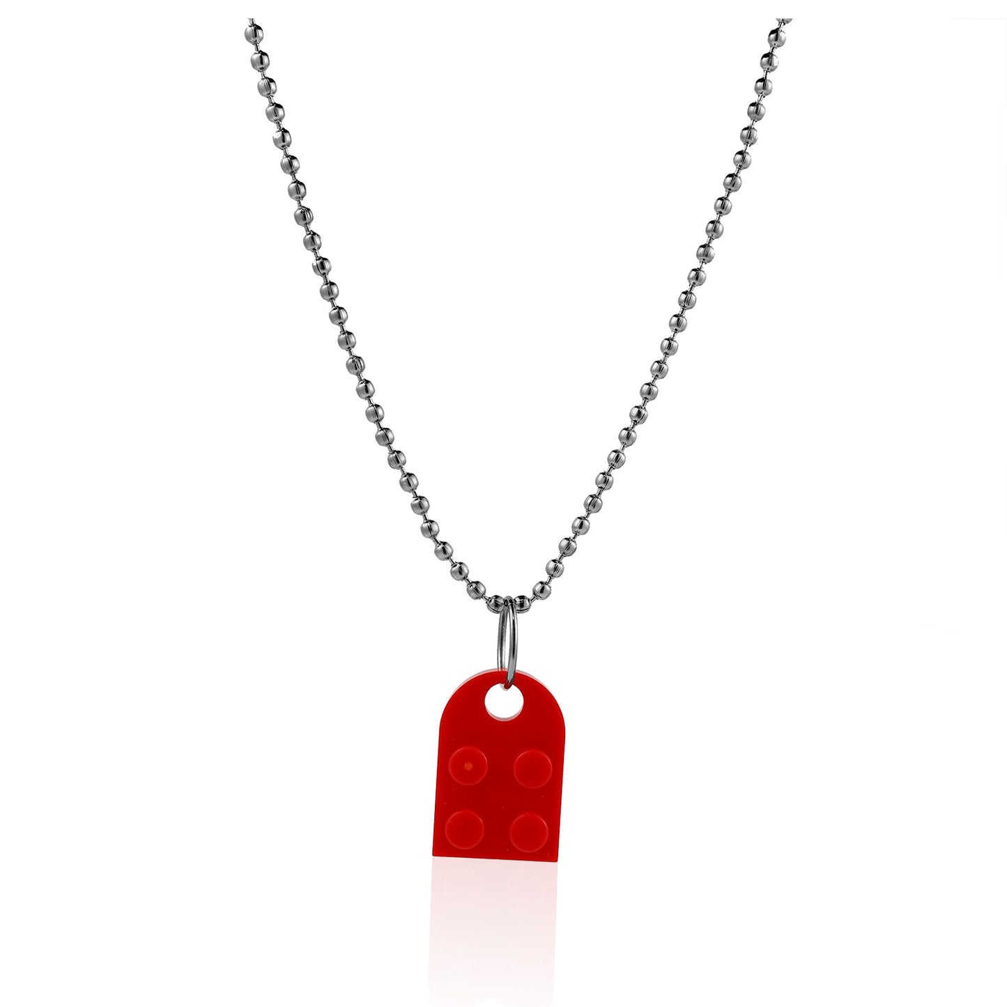 Couples Brick Heart Pendant Shaped Necklace for Friendship 2 Two Piece Jewelry Made with Lego Elements Valentine's Day Gift
