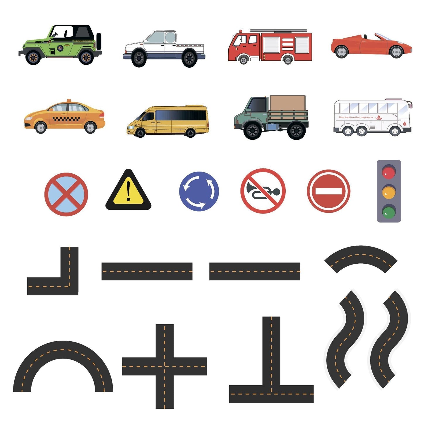 Bath Cars™ - Super fun in the bath - Bath set with traffic toys made of foam rubber