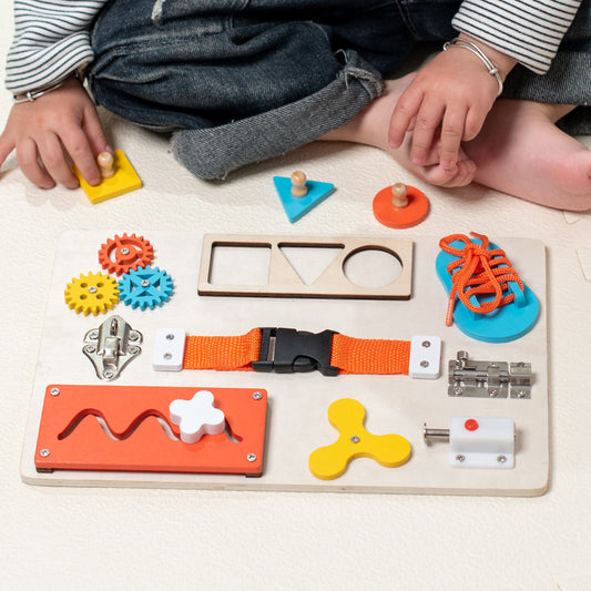 Montessori Wooden Busy Board Toy for Kids