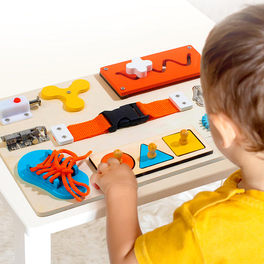 Montessori Wooden Busy Board Toy for Kids
