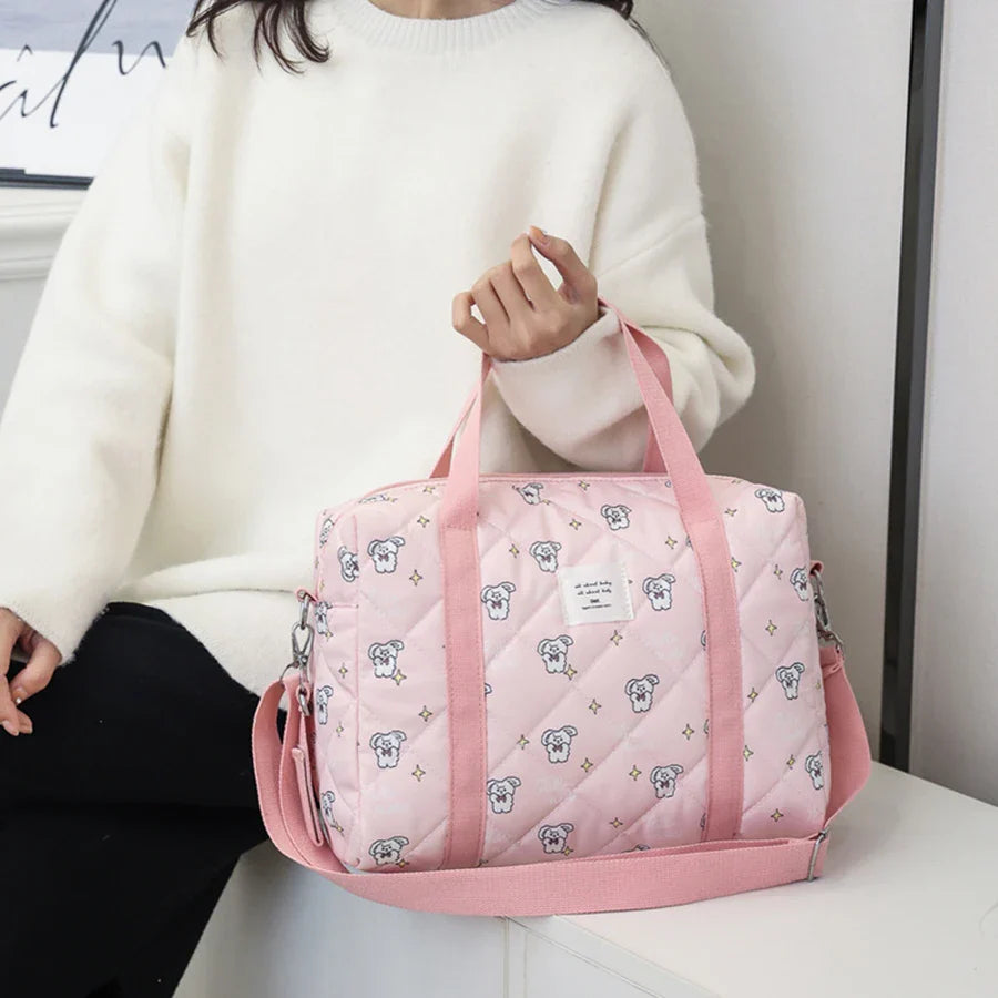 Printed Quilted Diaper Bag