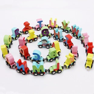 Woods™ - Wooden Magnetic Train | Learn the Alphabet and Numbers