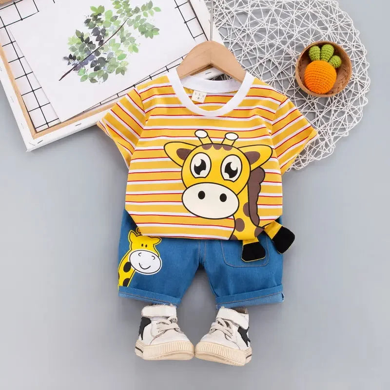 Mini Fashion™ - Giraffe Print - Cotton Clothing Set