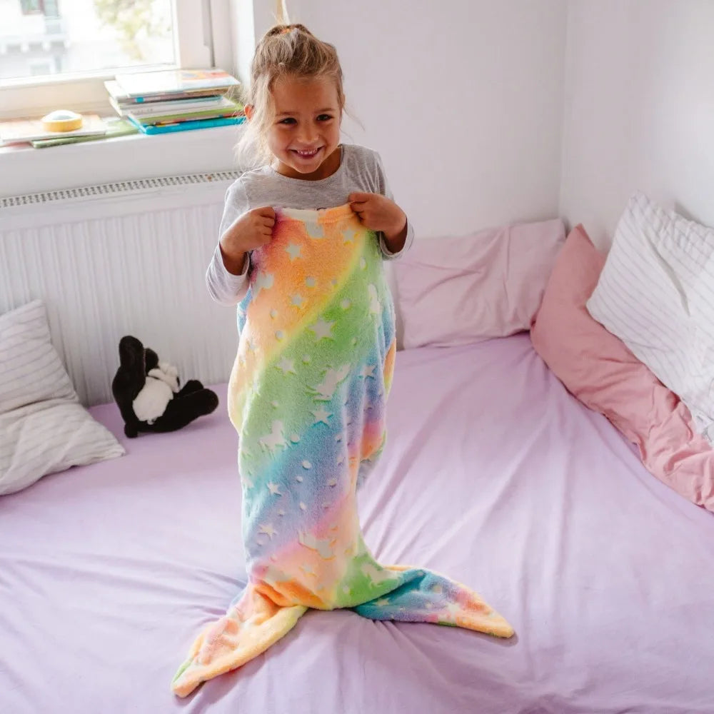 Mini Fashion™ - Glowing in the Dark - Mermaid Sleeping Bag