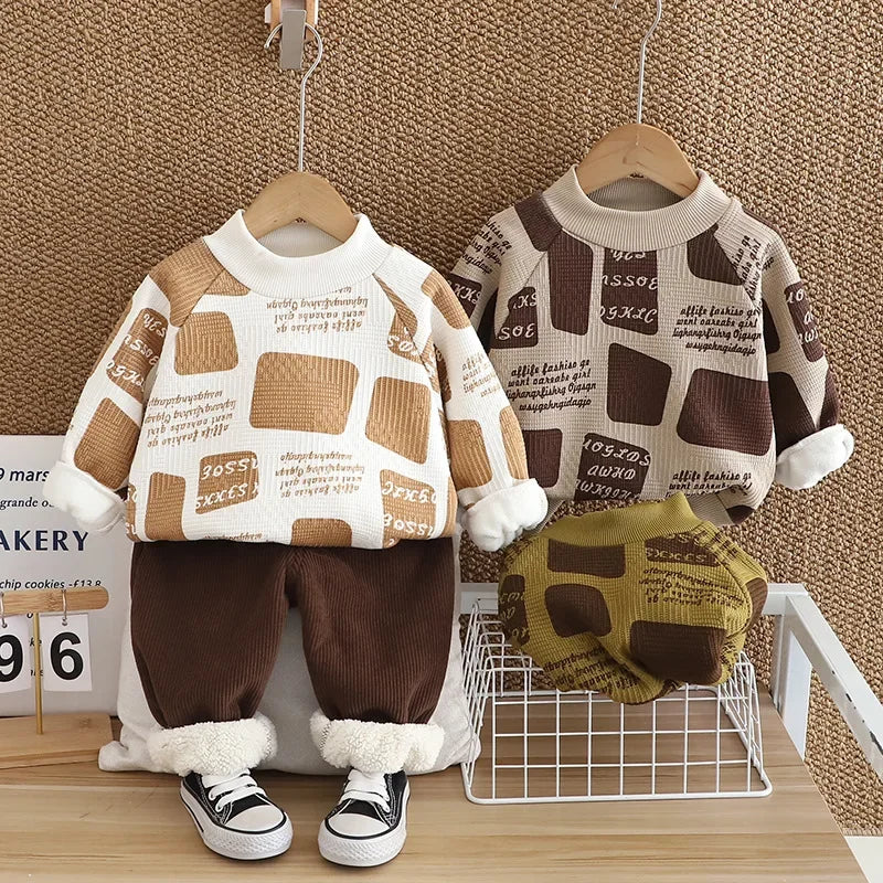 Mini Fashion™ - Warm and Stylish - 2-Piece Fleece Set