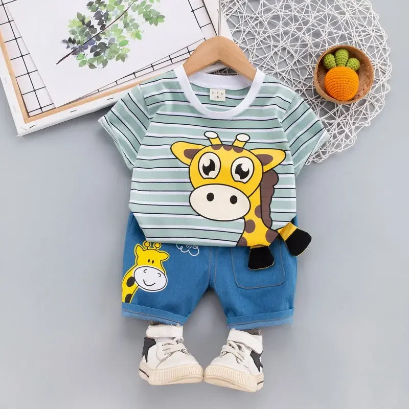 Mini Fashion™ - Giraffe Print - Cotton Clothing Set
