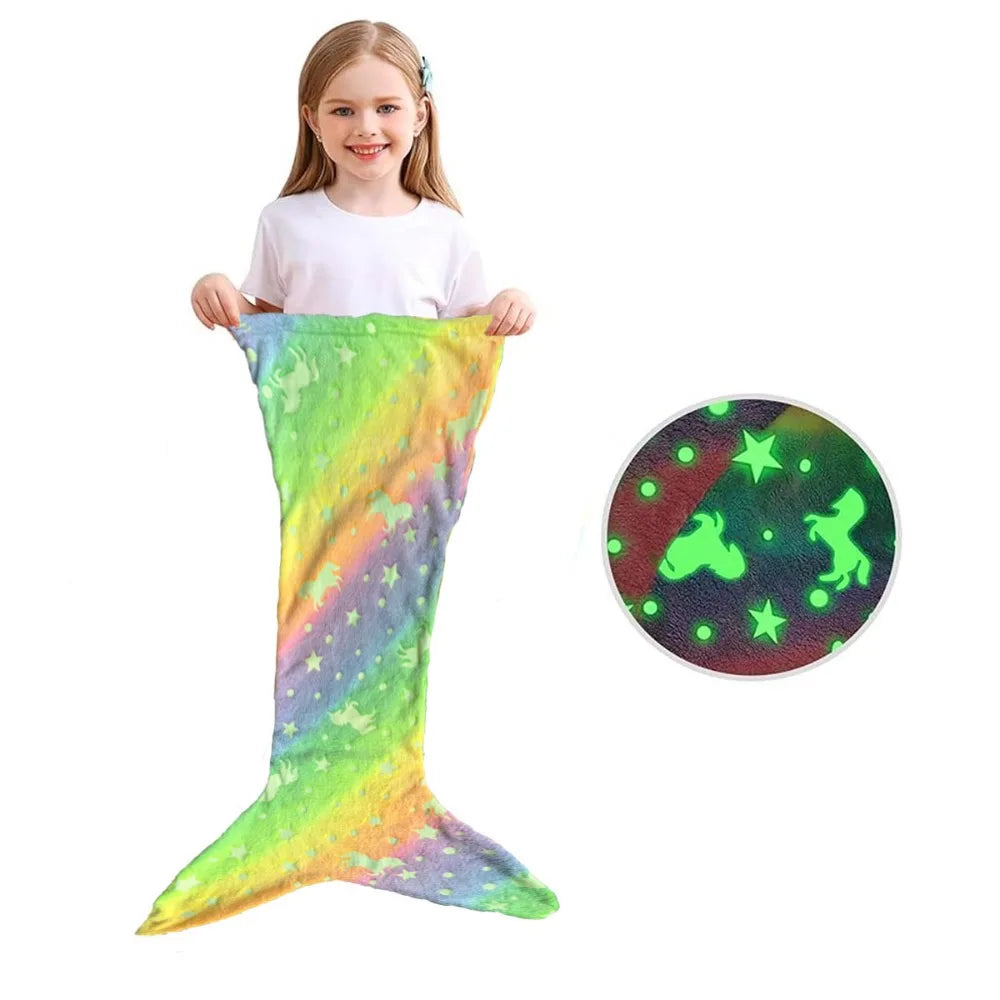 Mini Fashion™ - Glowing in the Dark - Mermaid Sleeping Bag