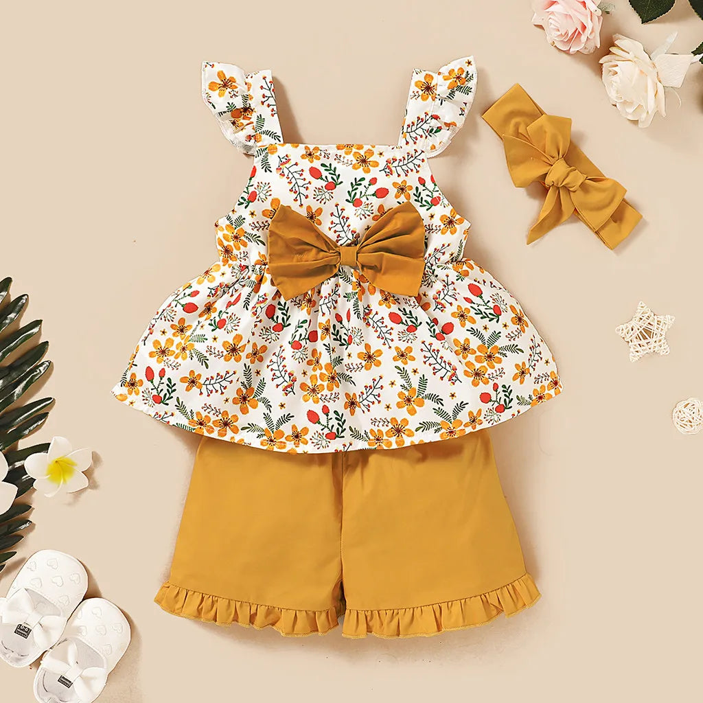 Mini Fashion™ - Cute Design - 3-Piece Summer Set for Girls