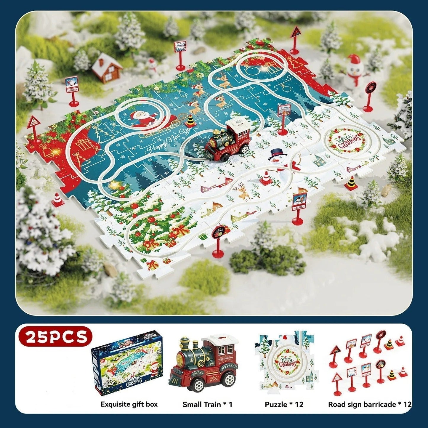 DIY Xmas Train Track™ - Bygg ditt eget jullandskap - jultågspussel