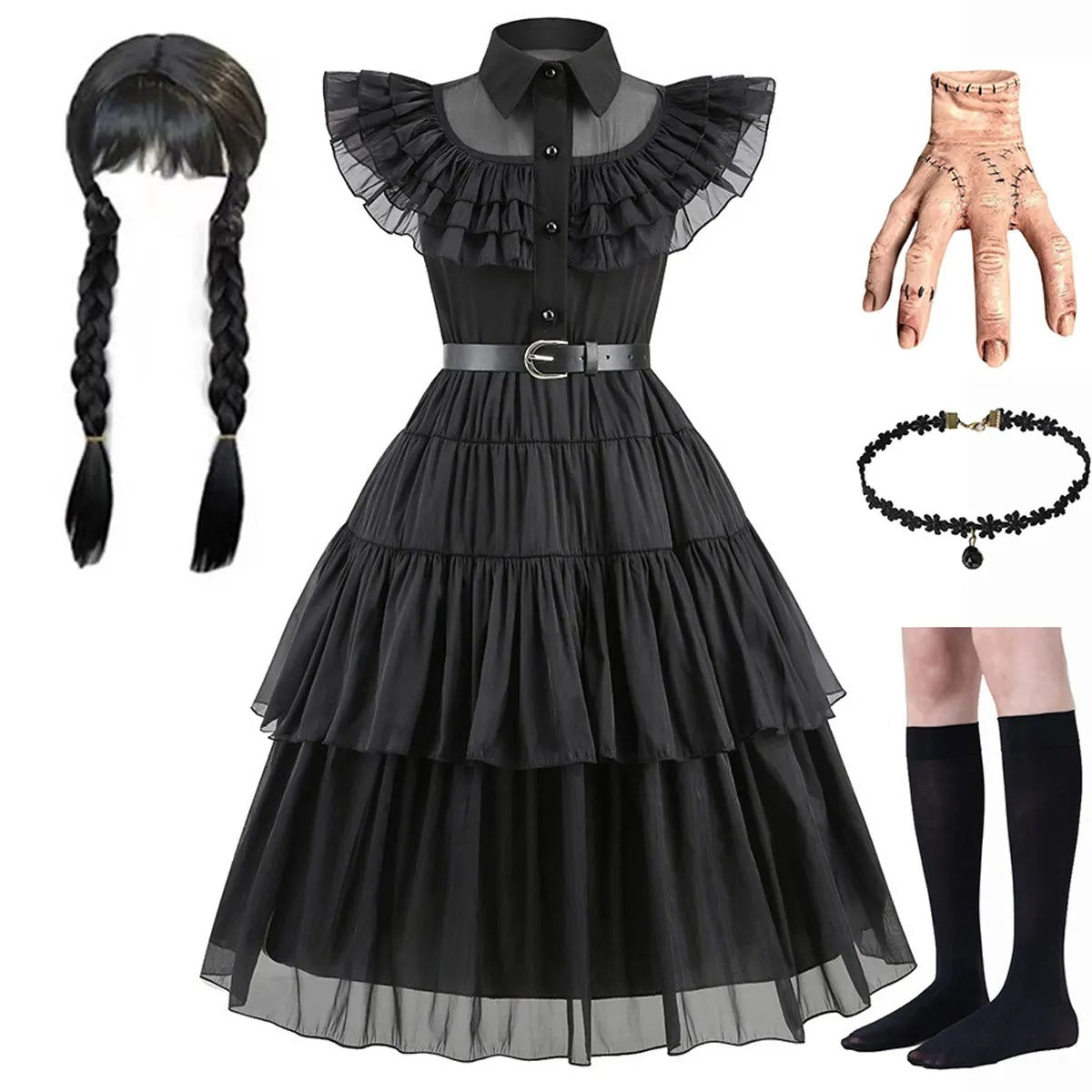 Kids Wednesday Black Cosplay Costume