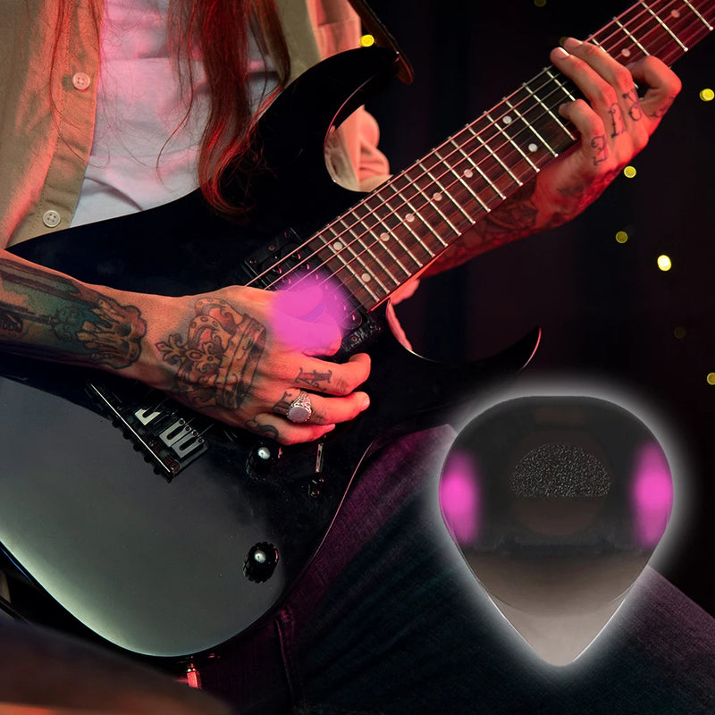 Guitar Touch Luminous Pick with High-Sensitivity LED Light Stringed Instrument Plectrum Non-Slip for Bass Electric Guitarists