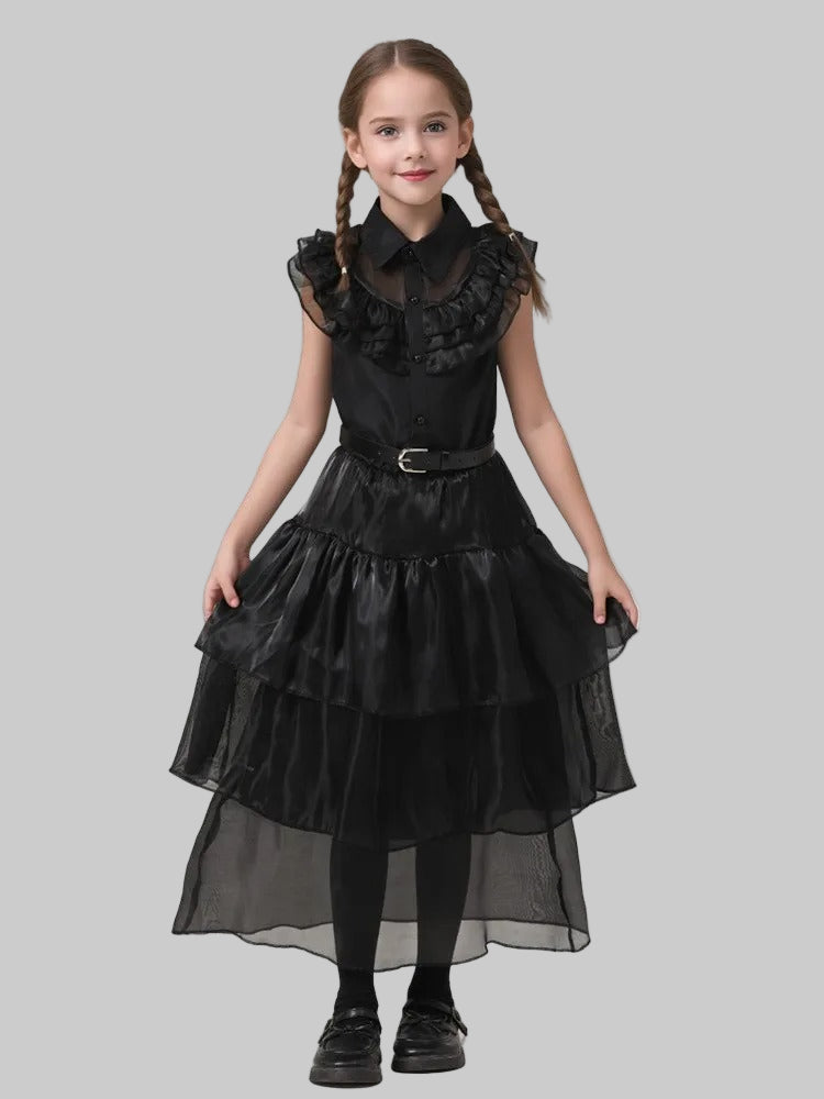 Kids Wednesday Black Cosplay Costume