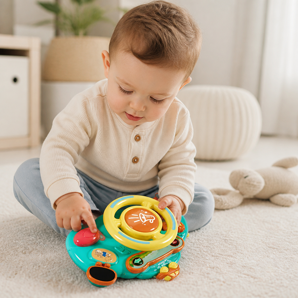 Kids Learning Steering Wheel Driving Toy With Sounds