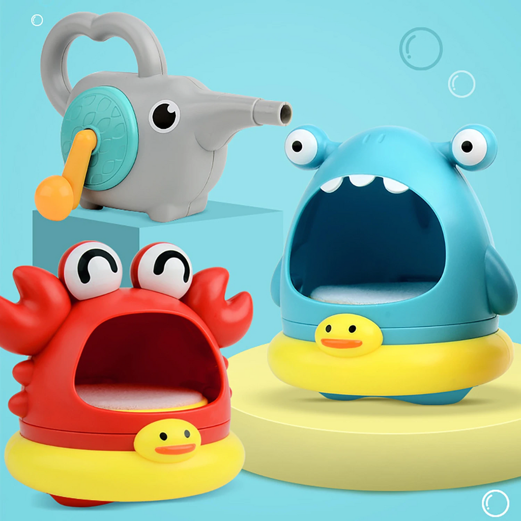 Crab bubble bath toy for kids shown from the front