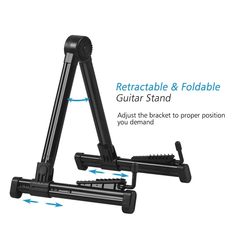 Professional Electric Guitar Stand Universal Folding Electric Acoustic Bass Stand A-Frame Musical Rack Holder Guitar Accessories