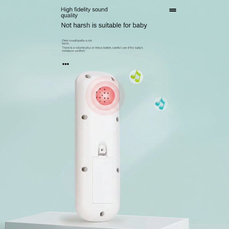 Colourful educational toy remote for children with multiple buttons