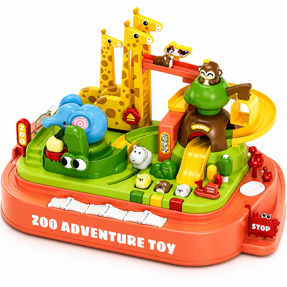 Packaged Zoo Track Toy with lights and sounds displayed from the front