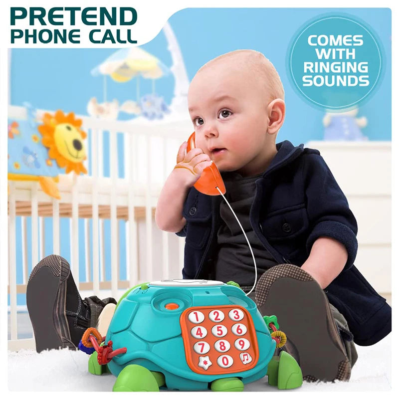 Musical Crawling Turtle Baby Toy with Lights and Sounds