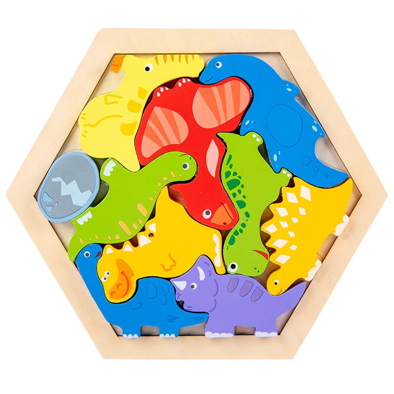 Wooden 3D Jigsaw Puzzle Toy for Childrens Early Learning and Development