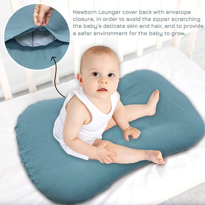 Flat weave fine cloth cover for baby lounge chair, soft organic cotton cover, newborn biomimetic bed, travel portable small bed