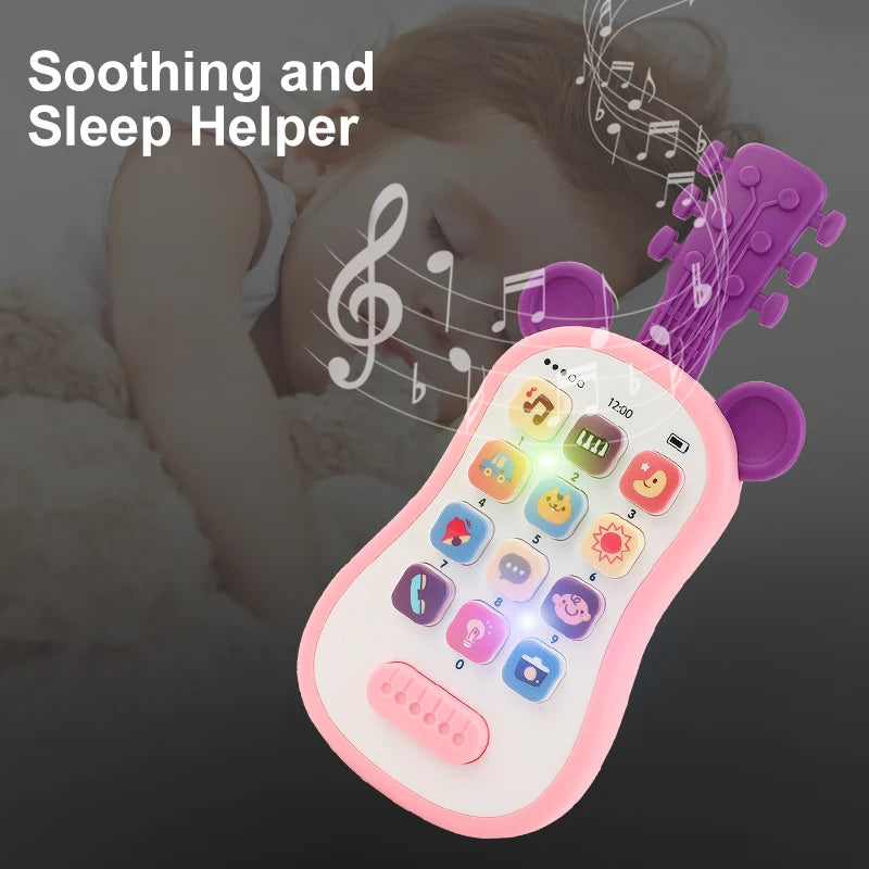 Interactive Guitar Phone Toy with Music Sounds for Babies and Toddlers