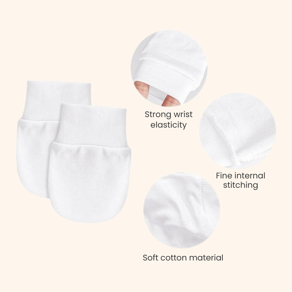 Soft No Scratch Baby Mittens Set