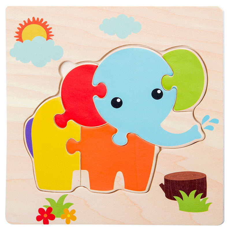 Jigsaw Puzzle Children's Toddler Baby Early Education Puzzle Cartoon Puzzle Color Cognition 0-6 Years Old Toy Puzzle