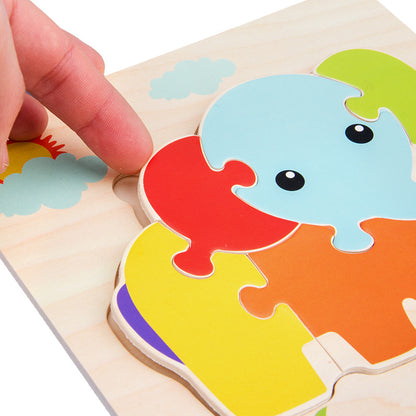 Jigsaw Puzzle Children's Toddler Baby Early Education Puzzle Cartoon Puzzle Color Cognition 0-6 Years Old Toy Puzzle