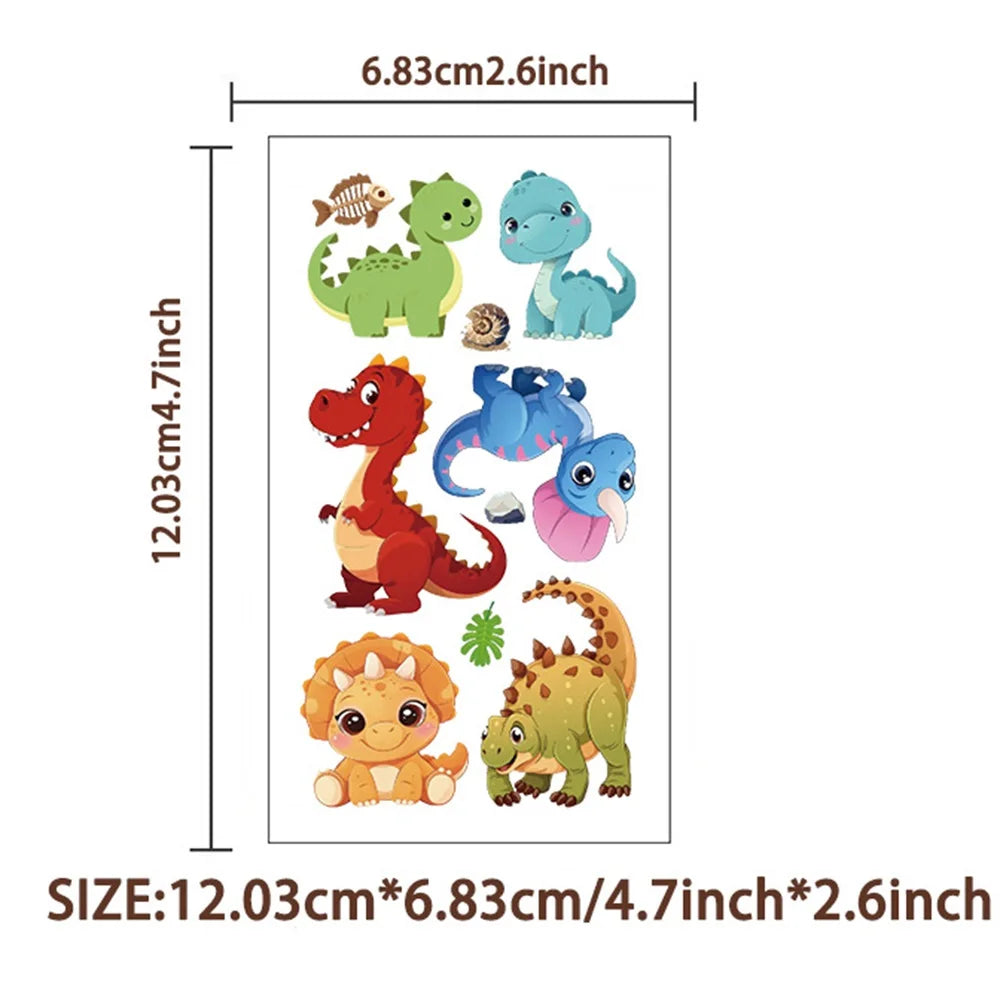 Dinosaur Stickers for Kids – 10 Pack Waterproof Body Art