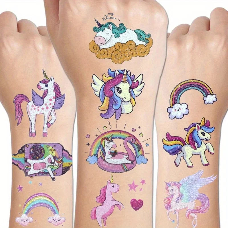 Glitter Unicorn Temporary Tattoos for Kids 14-Pack