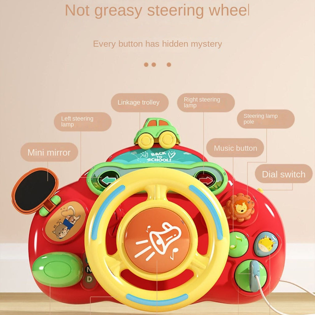 Kids Learning Steering Wheel Driving Toy With Sounds