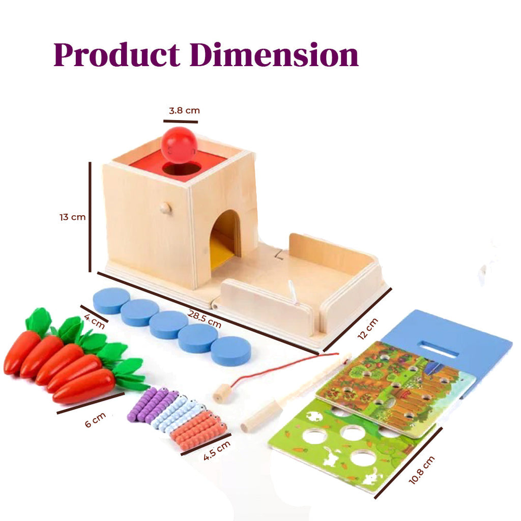 Montessori activity box wooden toy designed for toddlers and preschool learning