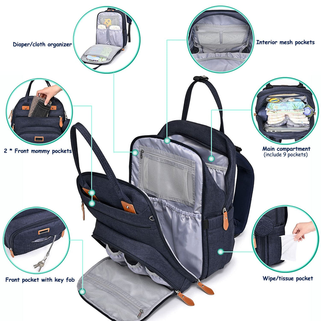 Unisex Baby Diaper Bag Backpack