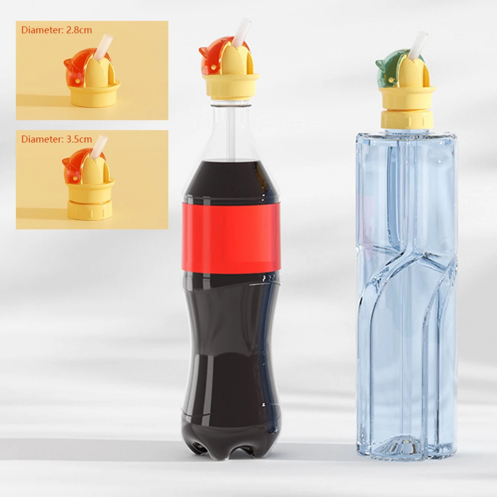 Close-up of the kids bottle cap straw spout and easy-sip opening