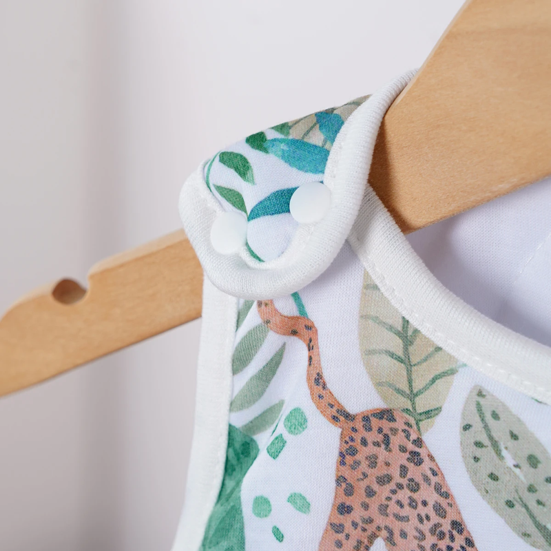Back view of breathable baby sleep sack with sleeveless design