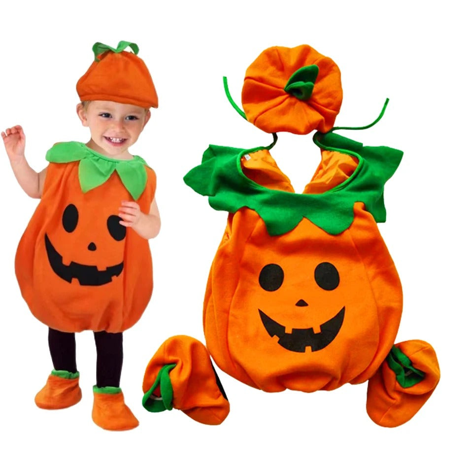 Kids Pumpkin Halloween Costume with Hat