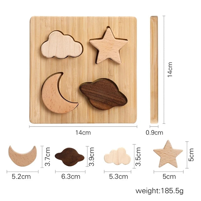 3D Wooden Forest Animals Puzzle Board Montessori Educational Toy