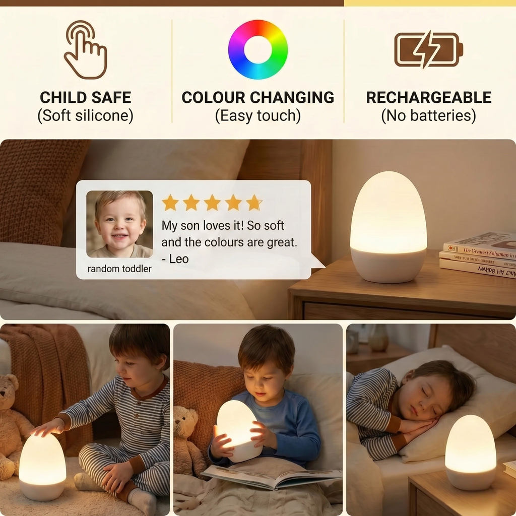 Soft Touch LED Night Light for Kids