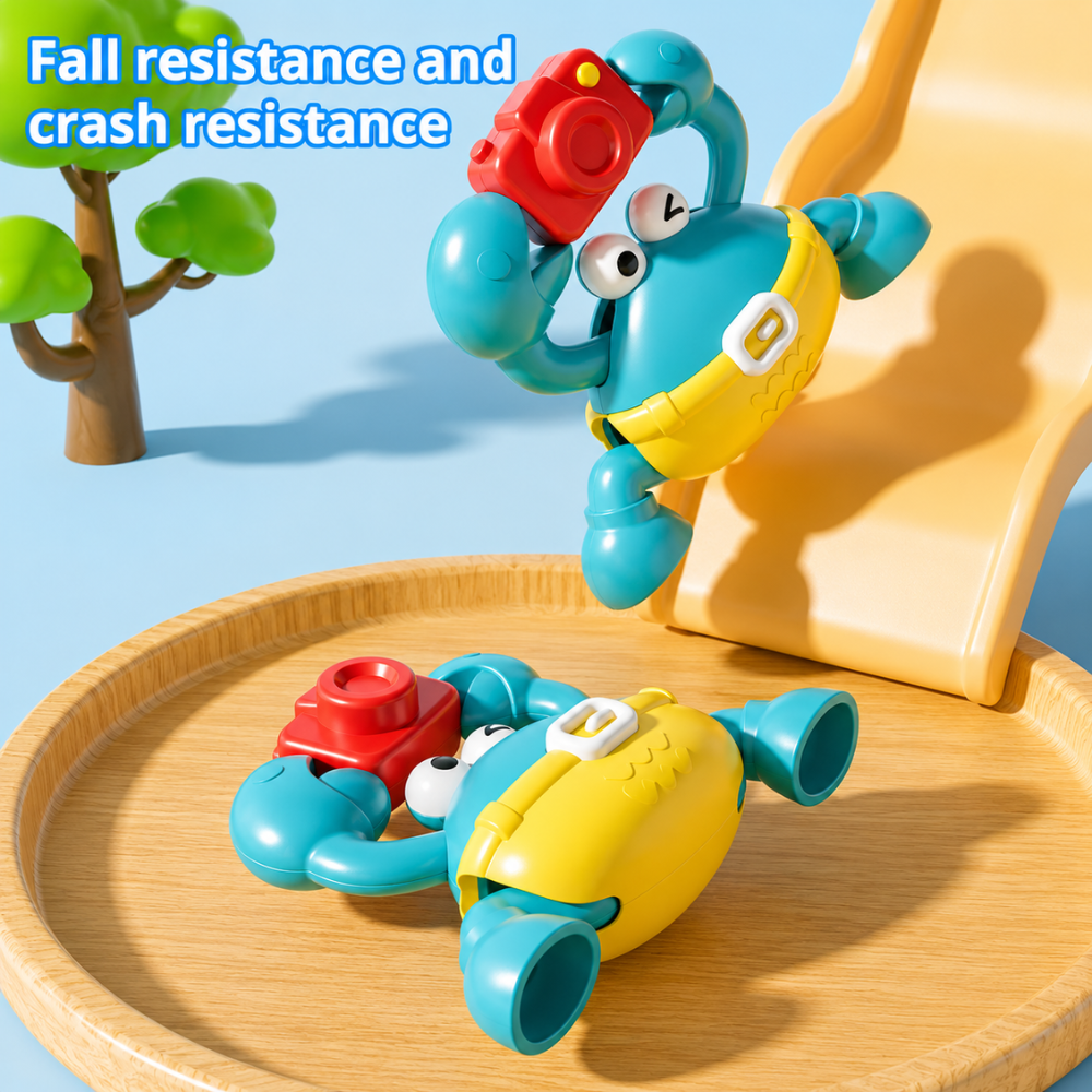 Interactive crab toy with moving legs for active play