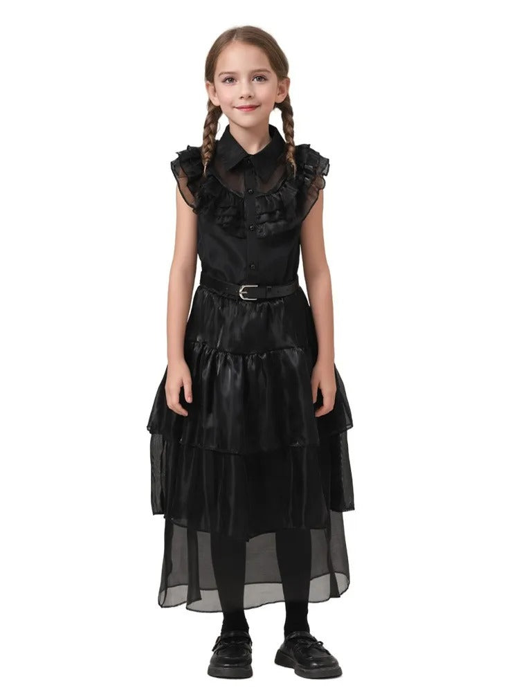 Kids Wednesday Black Cosplay Costume