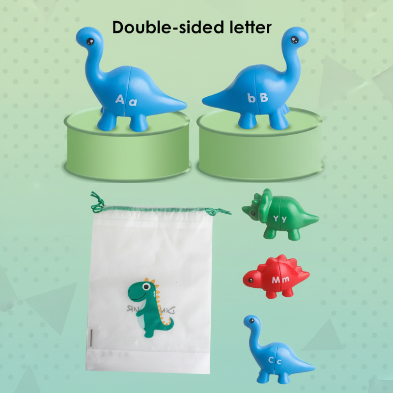 Dinosaur educational toy set with bright matching cards and pieces
