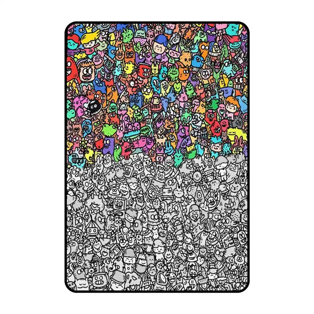 Large washable play mat for kids set up for mess-free colouring