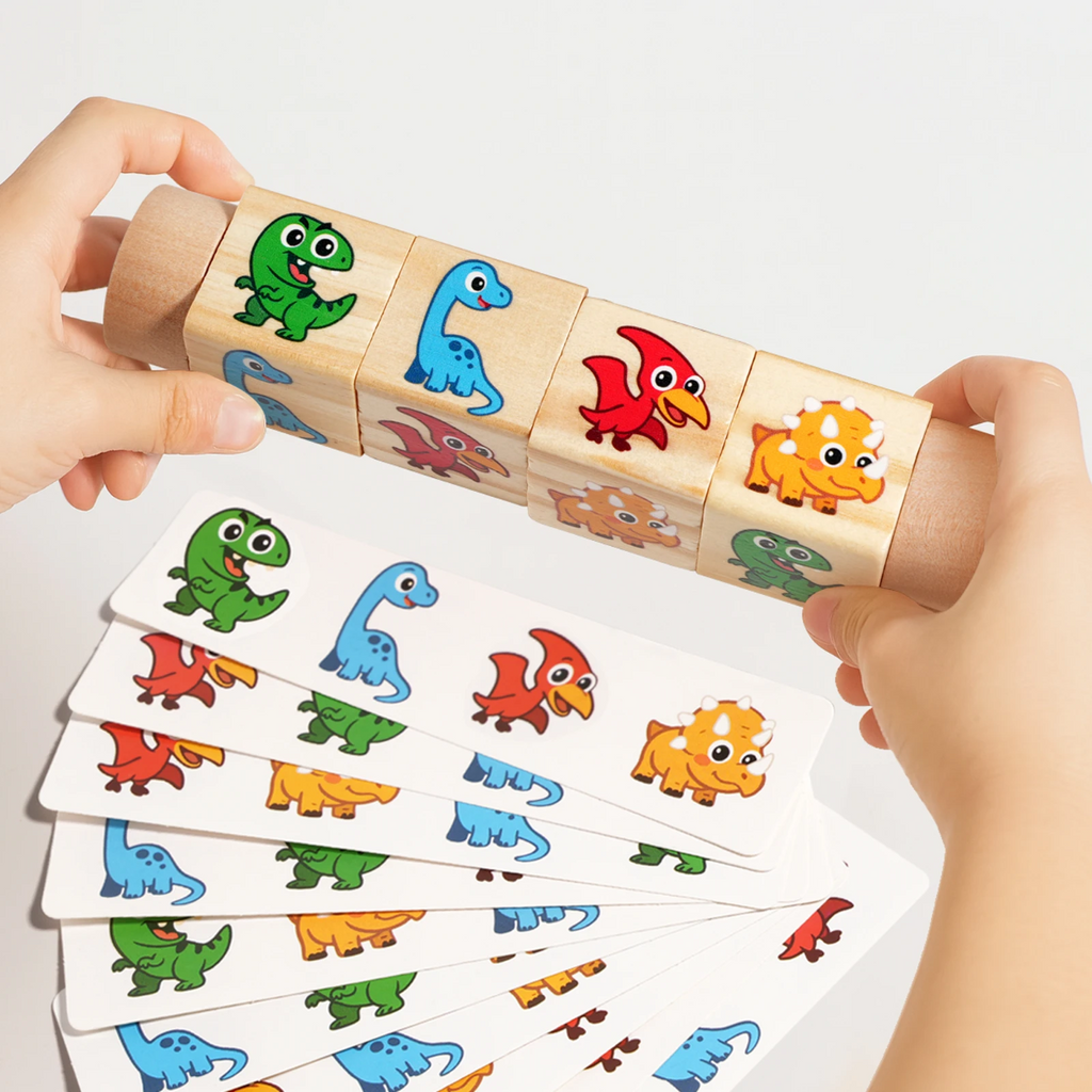 Wooden cartoon block puzzle designed for hands-on educational play