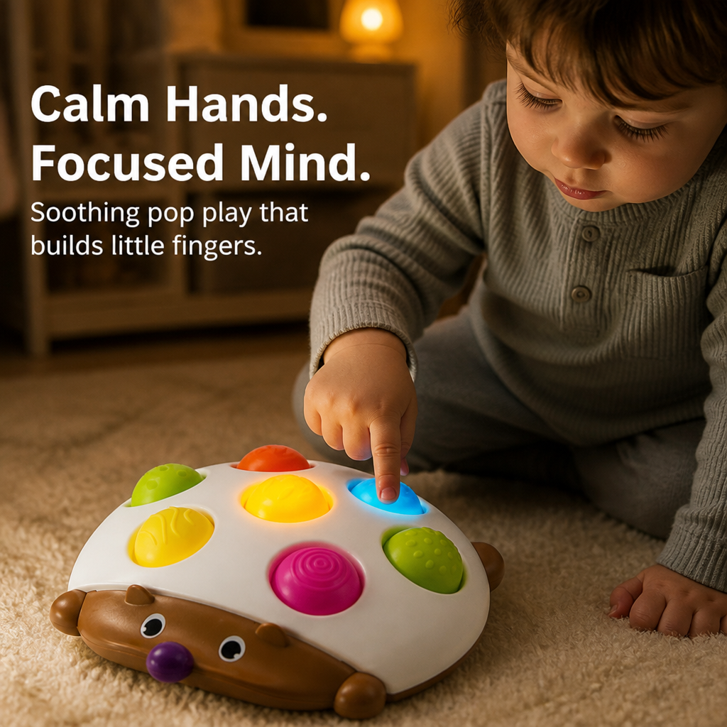 Hedgehog Silicone Finger Push Pop Toy for Kids Sensory and Stress Relief