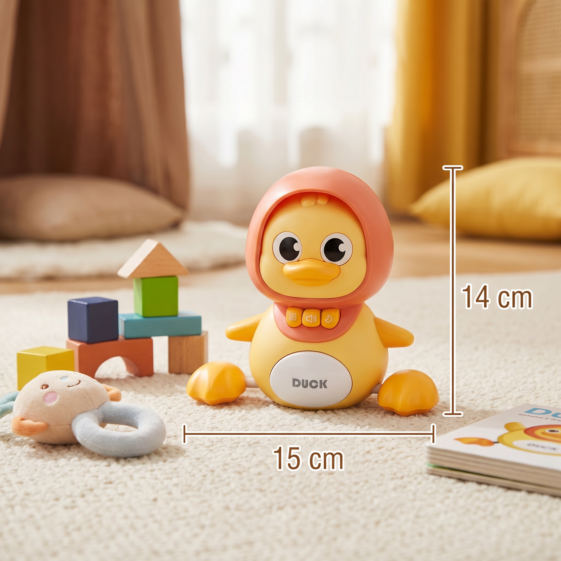 Soothing Musical Magnetic Duck Family Toy for Babies Crawling Development