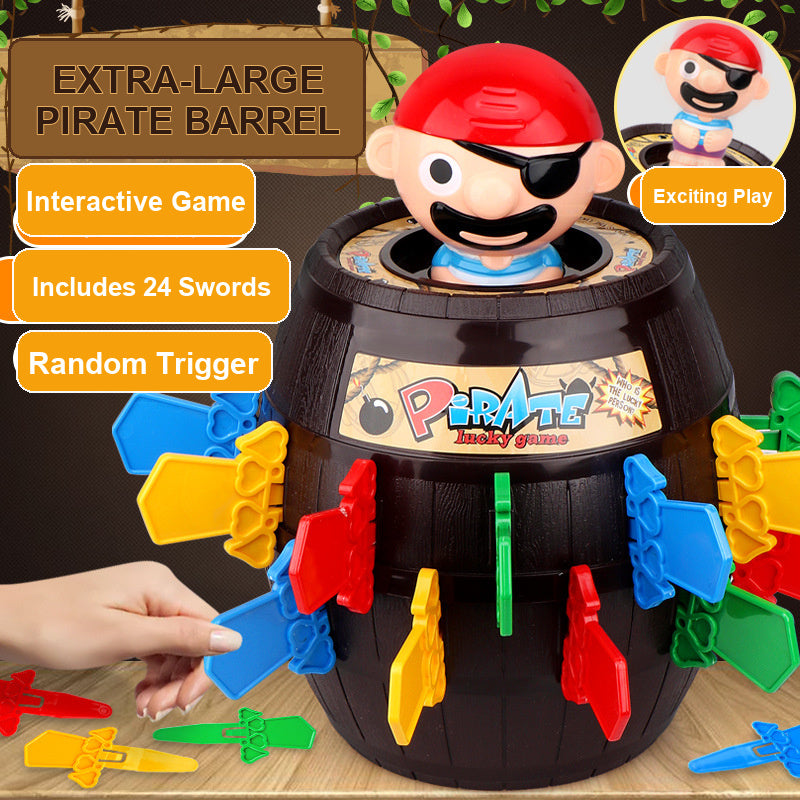 Novelty Pirate Barrel Toy with Swords and Daggers