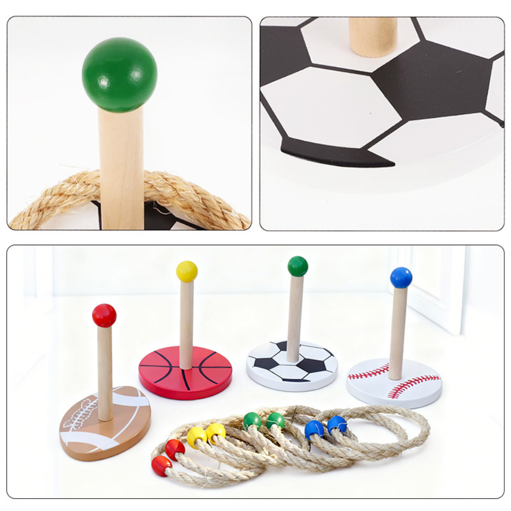 Wooden Ring Toss Game for Kids